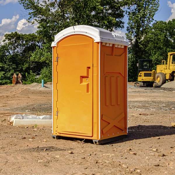 how often are the portable restrooms cleaned and serviced during a rental period in Seven Oaks SC